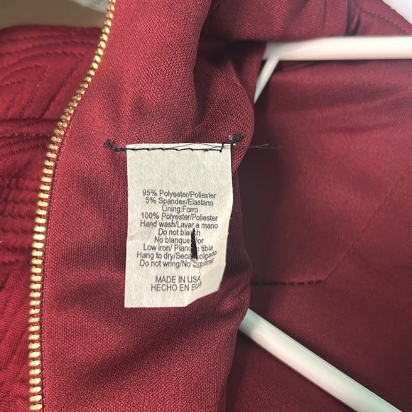 Beautiful design on front and sleeves of dress with gold zipper down back - Picture 3 of 4